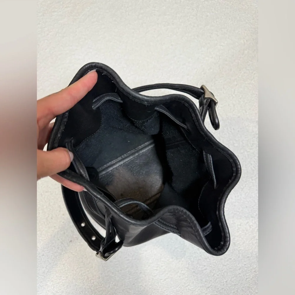 Genuine Coach Vintage USA Legacy Drawstring Leather Hobo Bag 9165 Black Leather